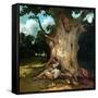 The Large Oak-Gustave Courbet-Framed Stretched Canvas