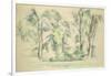 The Large Trees at Jas de Bouffan, c.1885-87-Paul Cézanne-Framed Giclee Print