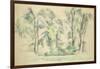 The Large Trees at Jas de Bouffan, c.1885-87-Paul Cézanne-Framed Giclee Print