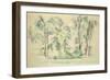 The Large Trees at Jas de Bouffan, c.1885-87-Paul Cézanne-Framed Premium Giclee Print