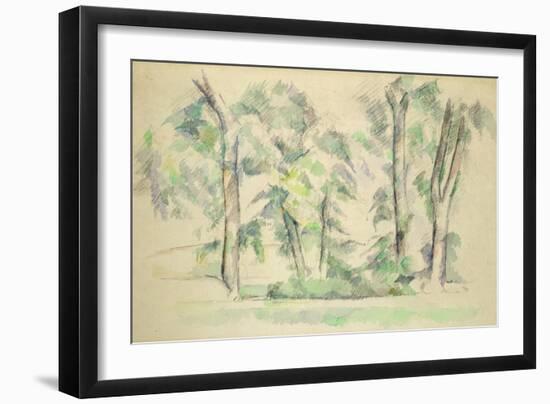 The Large Trees at Jas de Bouffan, c.1885-87-Paul Cézanne-Framed Premium Giclee Print