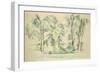 The Large Trees at Jas de Bouffan, c.1885-87-Paul Cézanne-Framed Giclee Print