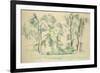 The Large Trees at Jas de Bouffan, c.1885-87-Paul Cézanne-Framed Giclee Print