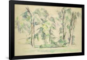 The Large Trees at Jas de Bouffan, c.1885-87-Paul Cézanne-Framed Giclee Print