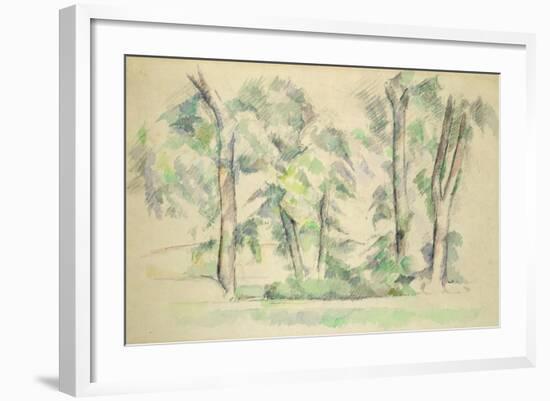 The Large Trees at Jas de Bouffan, c.1885-87-Paul Cézanne-Framed Giclee Print