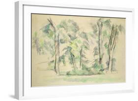 The Large Trees at Jas de Bouffan, c.1885-87-Paul Cézanne-Framed Giclee Print