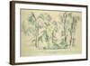 The Large Trees at Jas de Bouffan, c.1885-87-Paul Cézanne-Framed Giclee Print