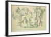 The Large Trees at Jas de Bouffan, c.1885-87-Paul Cézanne-Framed Giclee Print