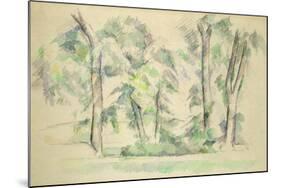 The Large Trees at Jas de Bouffan, c.1885-87-Paul Cézanne-Mounted Giclee Print