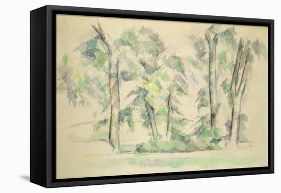 The Large Trees at Jas de Bouffan, c.1885-87-Paul Cézanne-Framed Stretched Canvas