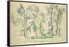 The Large Trees at Jas de Bouffan, c.1885-87-Paul Cézanne-Framed Stretched Canvas