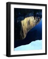 The largest granite rock on Earth reflects in the Merced River-Jerry Ginsberg-Framed Photographic Print
