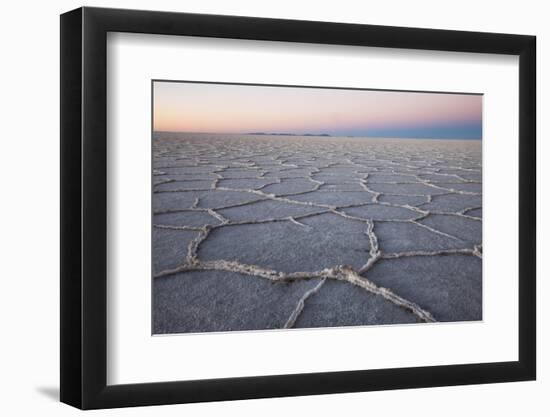 The largest salt flats in the world located in Uyuni, bolivia as the sun is rising in winter.-Mallorie Ostrowitz-Framed Photographic Print