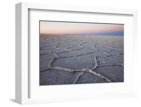 The largest salt flats in the world located in Uyuni, bolivia as the sun is rising in winter.-Mallorie Ostrowitz-Framed Photographic Print