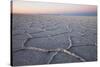 The largest salt flats in the world located in Uyuni, bolivia as the sun is rising in winter.-Mallorie Ostrowitz-Stretched Canvas