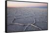 The largest salt flats in the world located in Uyuni, bolivia as the sun is rising in winter.-Mallorie Ostrowitz-Framed Stretched Canvas