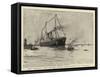 The Largest Ship in the World Being Docked at Liverpool-null-Framed Stretched Canvas
