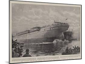The Largest Ship in the World, the Launch of the Steamer Oceanic at Belfast-Joseph Nash-Mounted Giclee Print