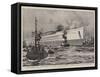 The Largest Ship in the World, the Newly Launched Steamer Oceanic Afloat for the First Time-Charles Edward Dixon-Framed Stretched Canvas