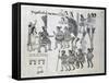 The Last Aztec Emperor Cuauhtemoc Surrenders, Plate-Spanish School-Framed Stretched Canvas