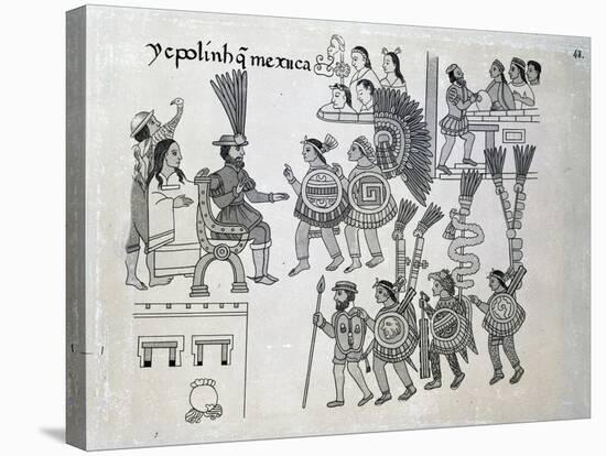 The Last Aztec Emperor Cuauhtemoc Surrenders, Plate-Spanish School-Stretched Canvas