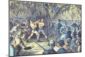 The Last Bare Knuckle Boxing Championship Fight in 1889-null-Mounted Giclee Print