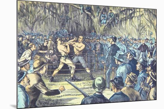 The Last Bare Knuckle Boxing Championship Fight in 1889-null-Mounted Giclee Print