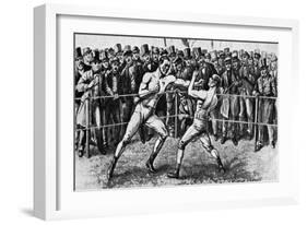 The Last Bare-Knuckle Fight, Farnborough, Hampshire, 17th April 1860-null-Framed Giclee Print