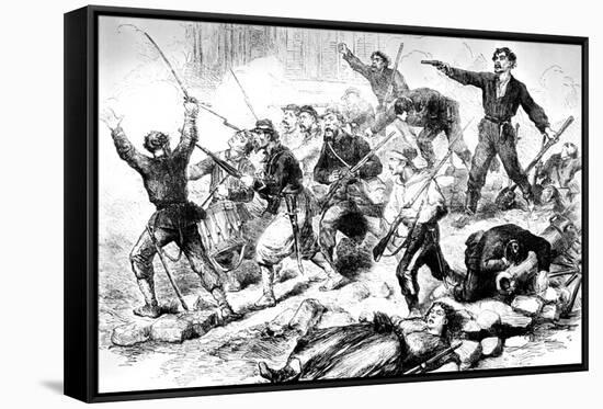 The Last Battle of the Communards May 1871, Paris Commune-null-Framed Stretched Canvas