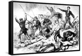 The Last Battle of the Communards May 1871, Paris Commune-null-Framed Stretched Canvas