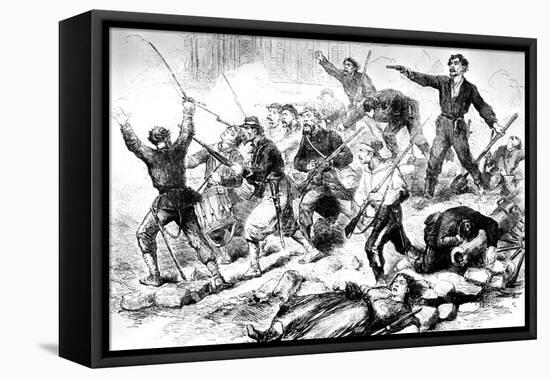 The Last Battle of the Communards May 1871, Paris Commune-null-Framed Stretched Canvas