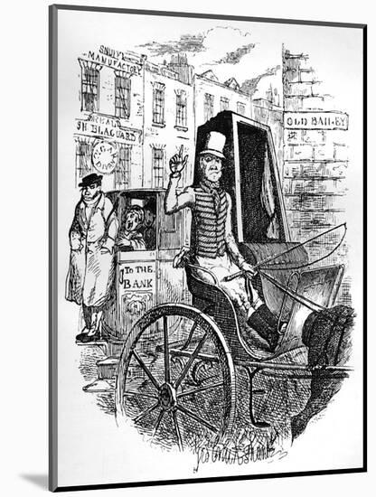 The Last Cab Driver, and the First Omnibus Cad, C1900-George Cruikshank-Mounted Giclee Print