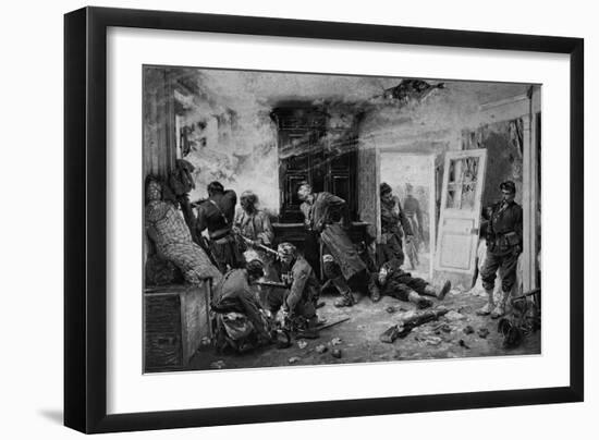 The Last Cartridges at Balan Near Sedan, 1870 (Photolitho)-Alphonse Marie de Neuville-Framed Giclee Print