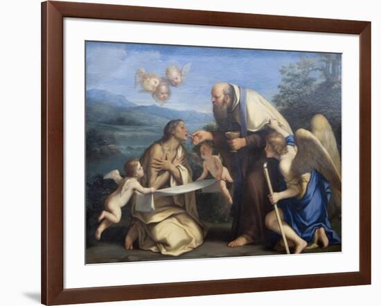 The Last Communion of St. Mary of Egypt-Marcantonio Franceschini-Framed Art Print