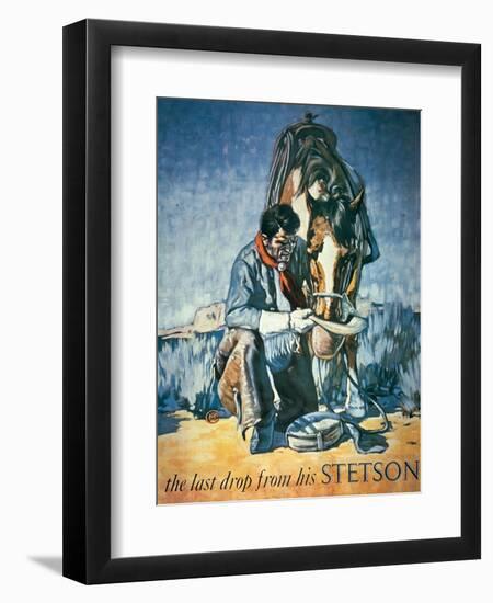 The Last Drop from His Stetson (Colour Litho)-American-Framed Premium Giclee Print