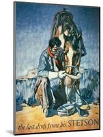 The Last Drop from His Stetson (Colour Litho)-American-Mounted Premium Giclee Print