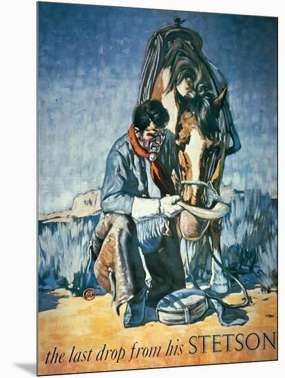 The Last Drop from His Stetson (Colour Litho)-American-Mounted Premium Giclee Print