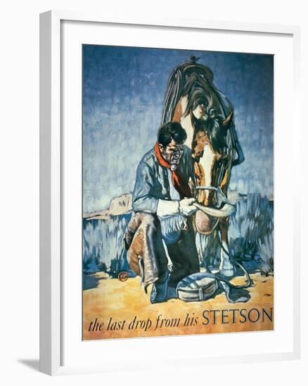 The Last Drop from His Stetson (Colour Litho)-American-Framed Giclee Print