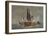 'The Last Franco-British Frigate Action', c1815-Nicholas Pocock-Framed Giclee Print