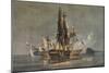 'The Last Franco-British Frigate Action', c1815-Nicholas Pocock-Mounted Giclee Print