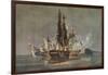 'The Last Franco-British Frigate Action', c1815-Nicholas Pocock-Framed Giclee Print