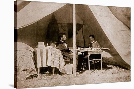 The Last Interview Between President Lincoln and General Mcclellan at Antietam, 1862-Mathew Brady-Stretched Canvas