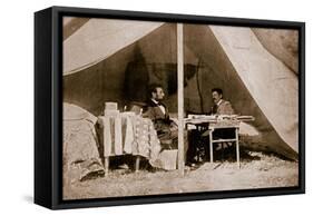 The Last Interview Between President Lincoln and General Mcclellan at Antietam, 1862-Mathew Brady-Framed Stretched Canvas