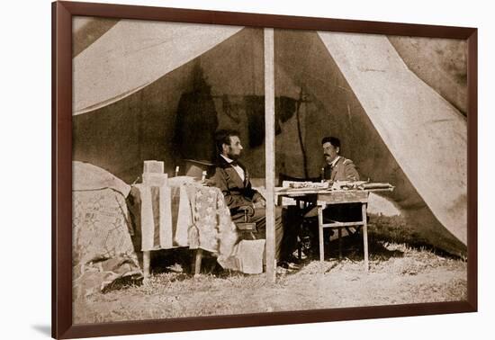 The Last Interview Between President Lincoln and General Mcclellan at Antietam, 1862-Mathew Brady-Framed Giclee Print