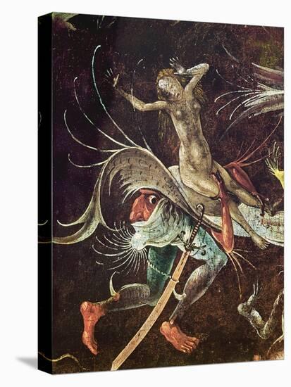 The Last Judgement, Detail of a Woman Being Carried Along by a Demon, C.1504 (Oil on Panel)-Hieronymus Bosch-Stretched Canvas