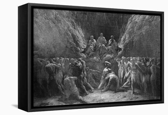 The Last Judgement, known also as the Three Judges of Hell, Minos, Hades and Rhadamanthe-Gustave Doré-Framed Stretched Canvas