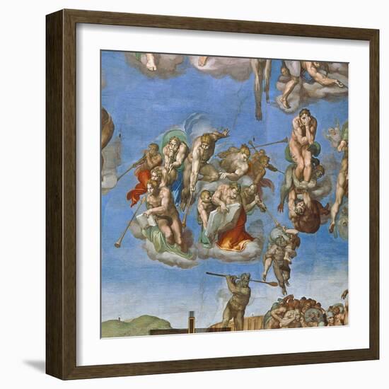 The Last Judgement, Sistine Chapel 1534-41-Michelangelo Buonarroti-Framed Giclee Print