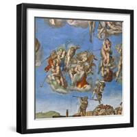 The Last Judgement, Sistine Chapel 1534-41-Michelangelo Buonarroti-Framed Giclee Print