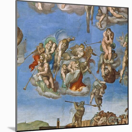 The Last Judgement, Sistine Chapel 1534-41-Michelangelo Buonarroti-Mounted Giclee Print