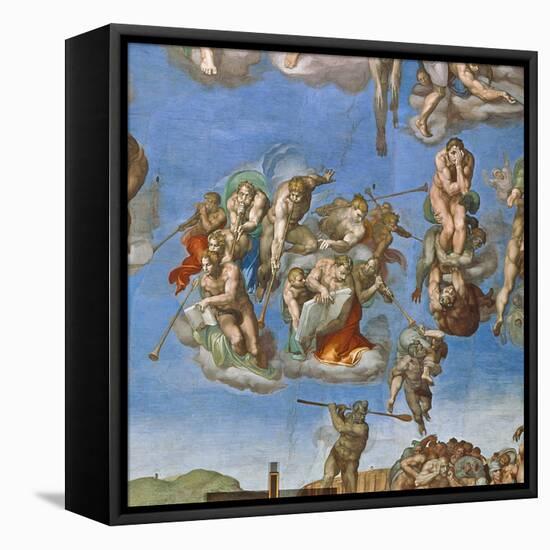 The Last Judgement, Sistine Chapel 1534-41-Michelangelo Buonarroti-Framed Stretched Canvas